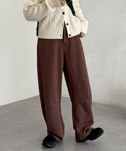 加絨彎曲運動褲