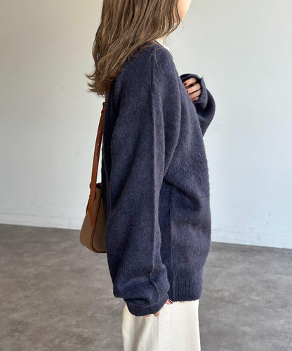 馬海毛混紡長毛針織衫