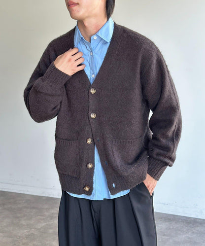 馬海毛混紡長絨開衫