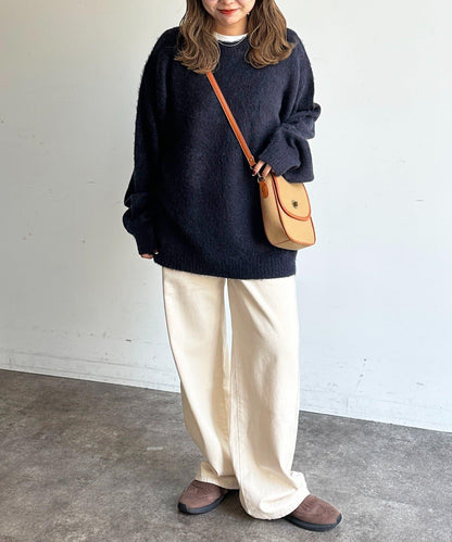 馬海毛混紡長毛針織衫