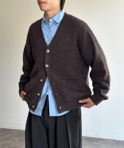 馬海毛混紡長絨開衫