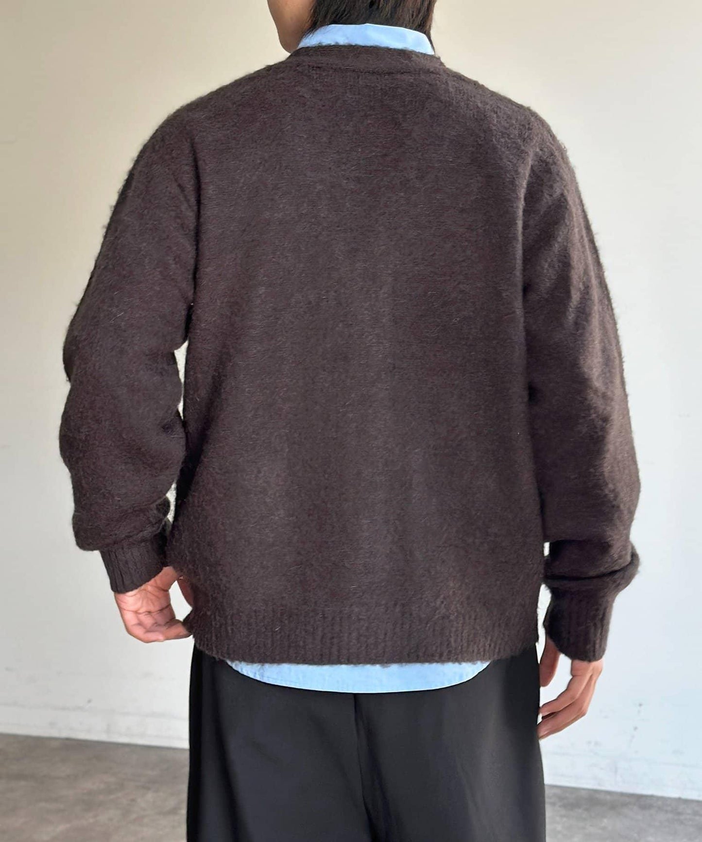 馬海毛混紡長絨開衫