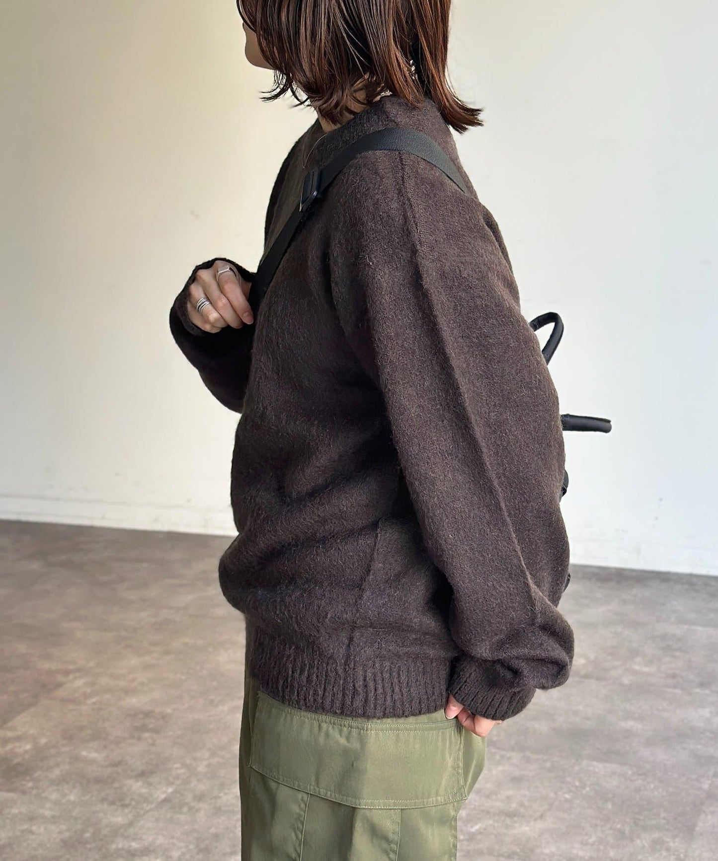 馬海毛混紡長毛針織衫