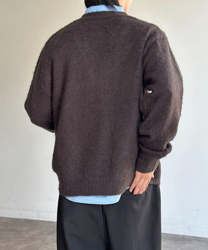 馬海毛混紡長絨開衫