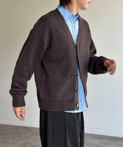 馬海毛混紡長絨開衫