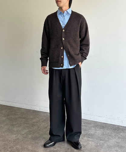 馬海毛混紡長絨開衫