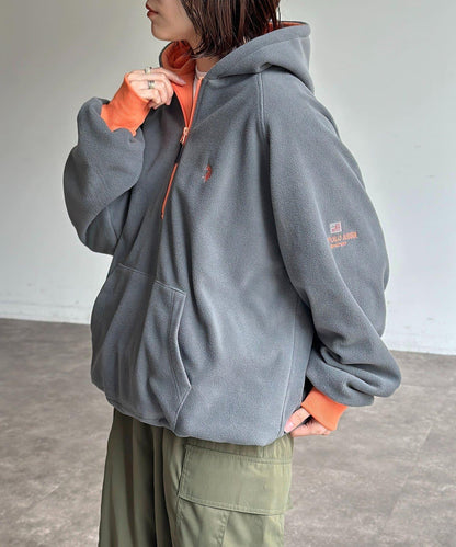 【U.S. POLO ASSN.】抓絨半拉鍊衛衣