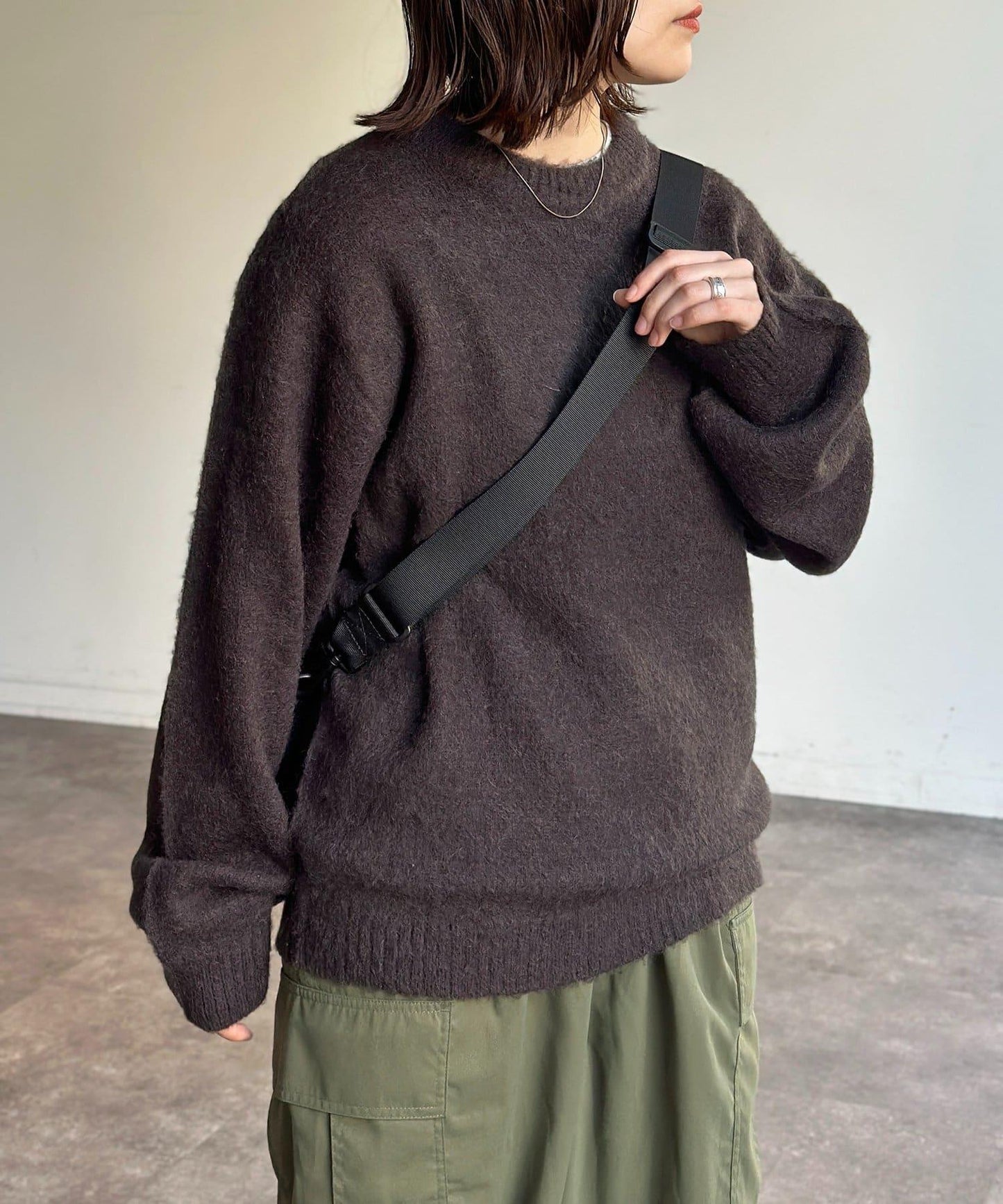 馬海毛混紡長毛針織衫