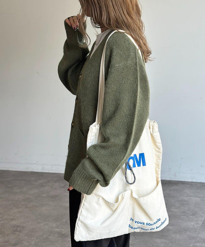 馬海毛混紡長絨開衫