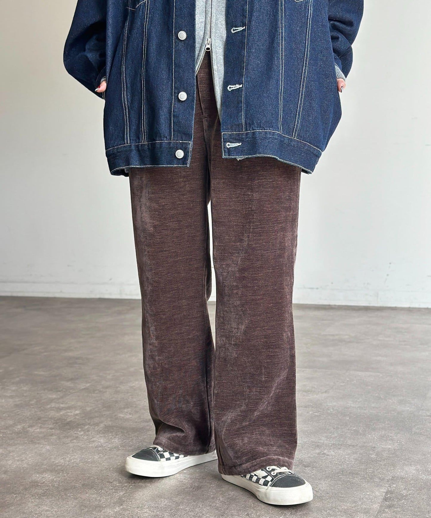 天鵝絨燈芯絨微喇褲