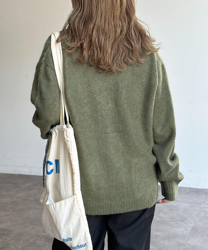 馬海毛混紡長絨開衫