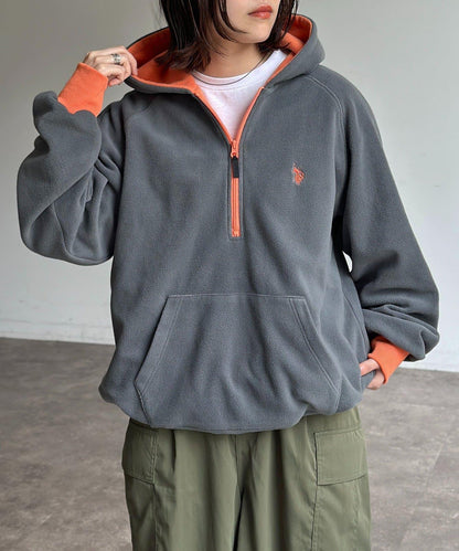 【U.S. POLO ASSN.】抓絨半拉鍊衛衣