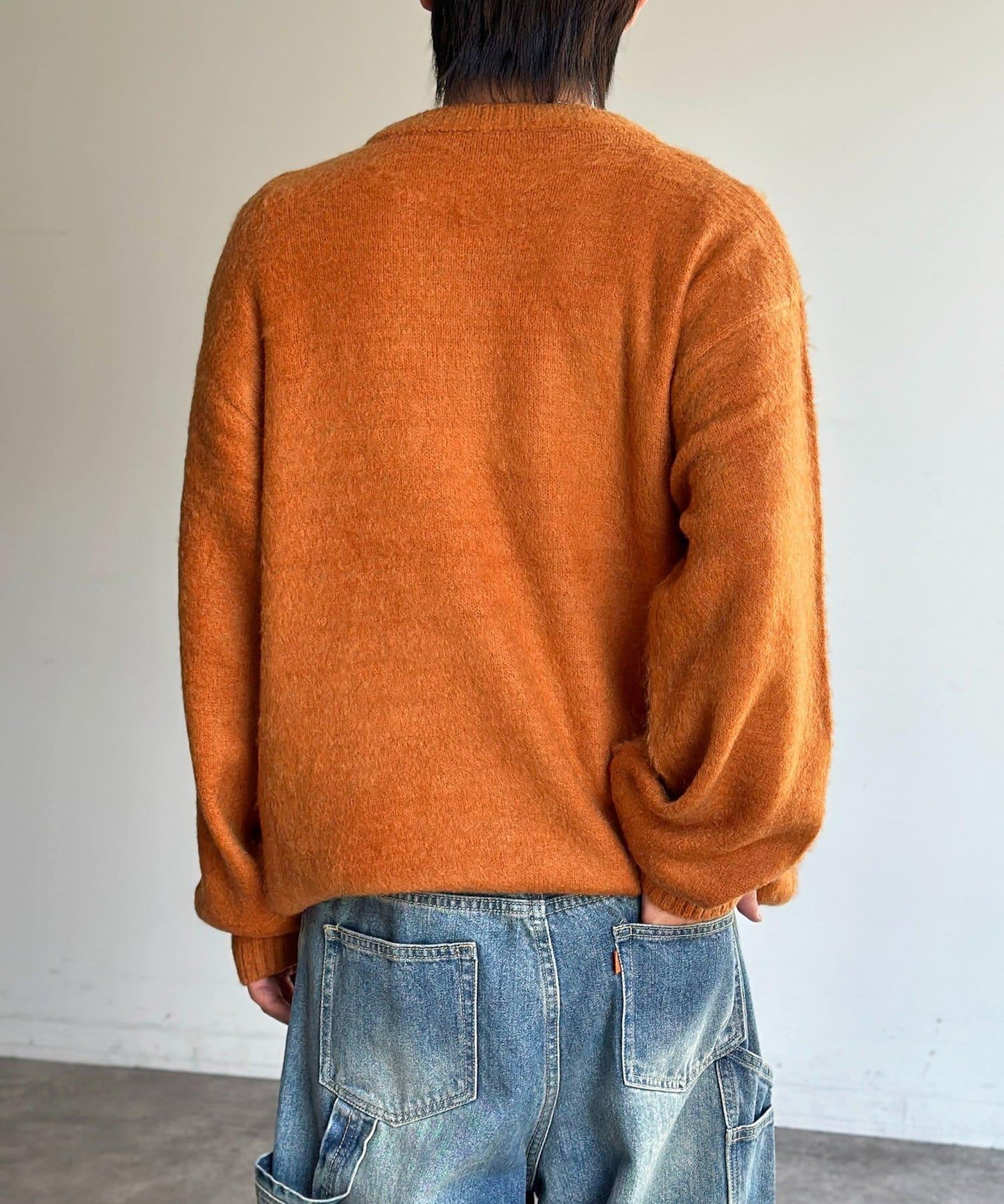 馬海毛混紡長毛針織衫