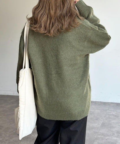 馬海毛混紡長絨開衫