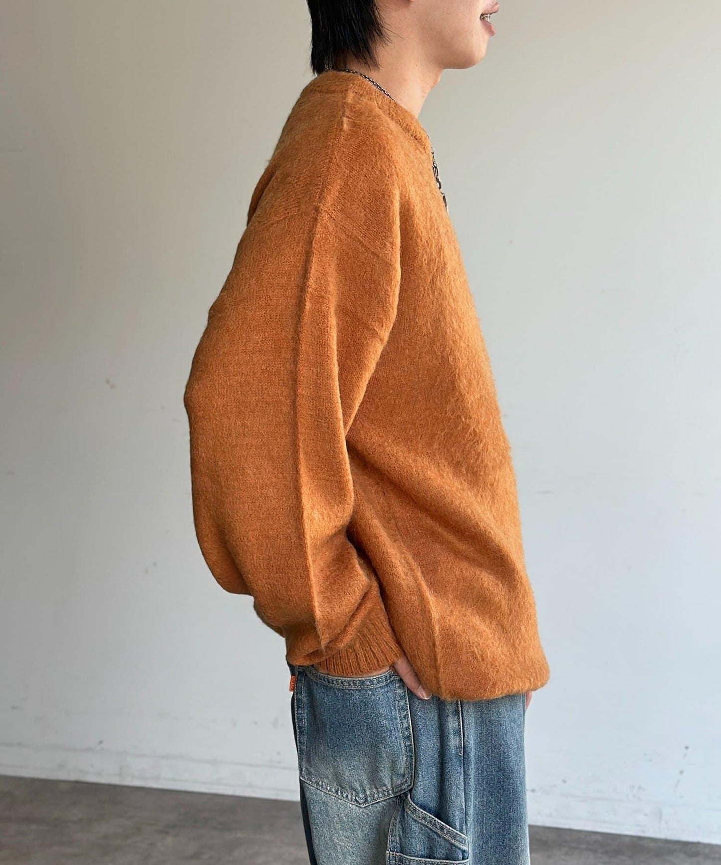 馬海毛混紡長毛針織衫