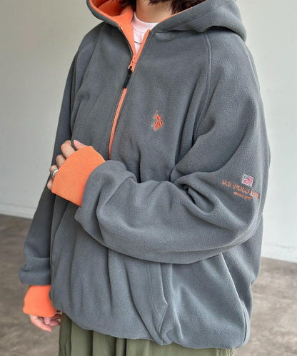 【U.S. POLO ASSN.】抓絨半拉鍊衛衣