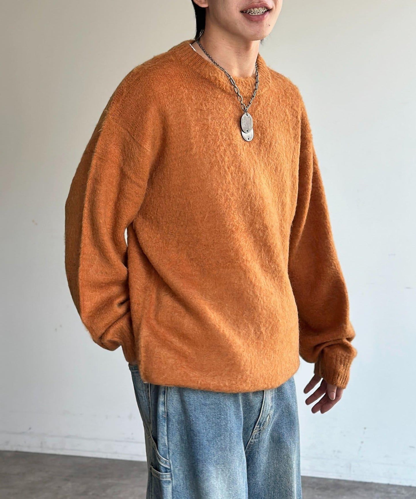 馬海毛混紡長毛針織衫