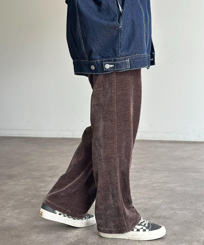 天鵝絨燈芯絨微喇褲