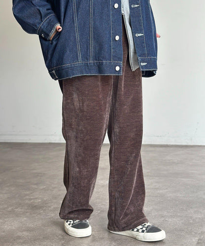 天鵝絨燈芯絨微喇褲