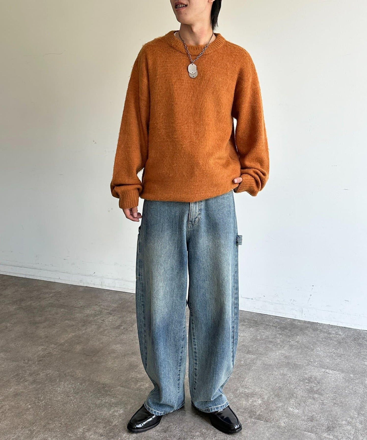 馬海毛混紡長毛針織衫