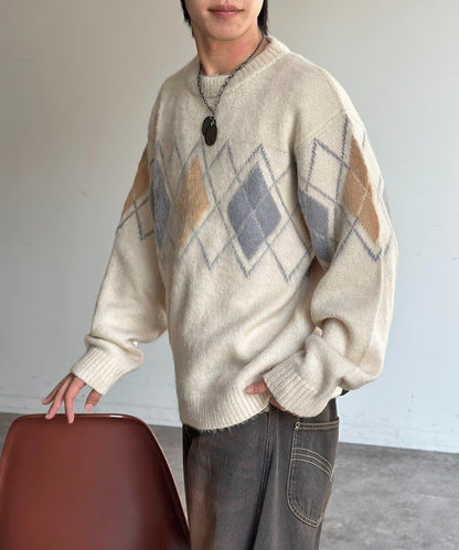 馬海毛混紡長毛針織衫