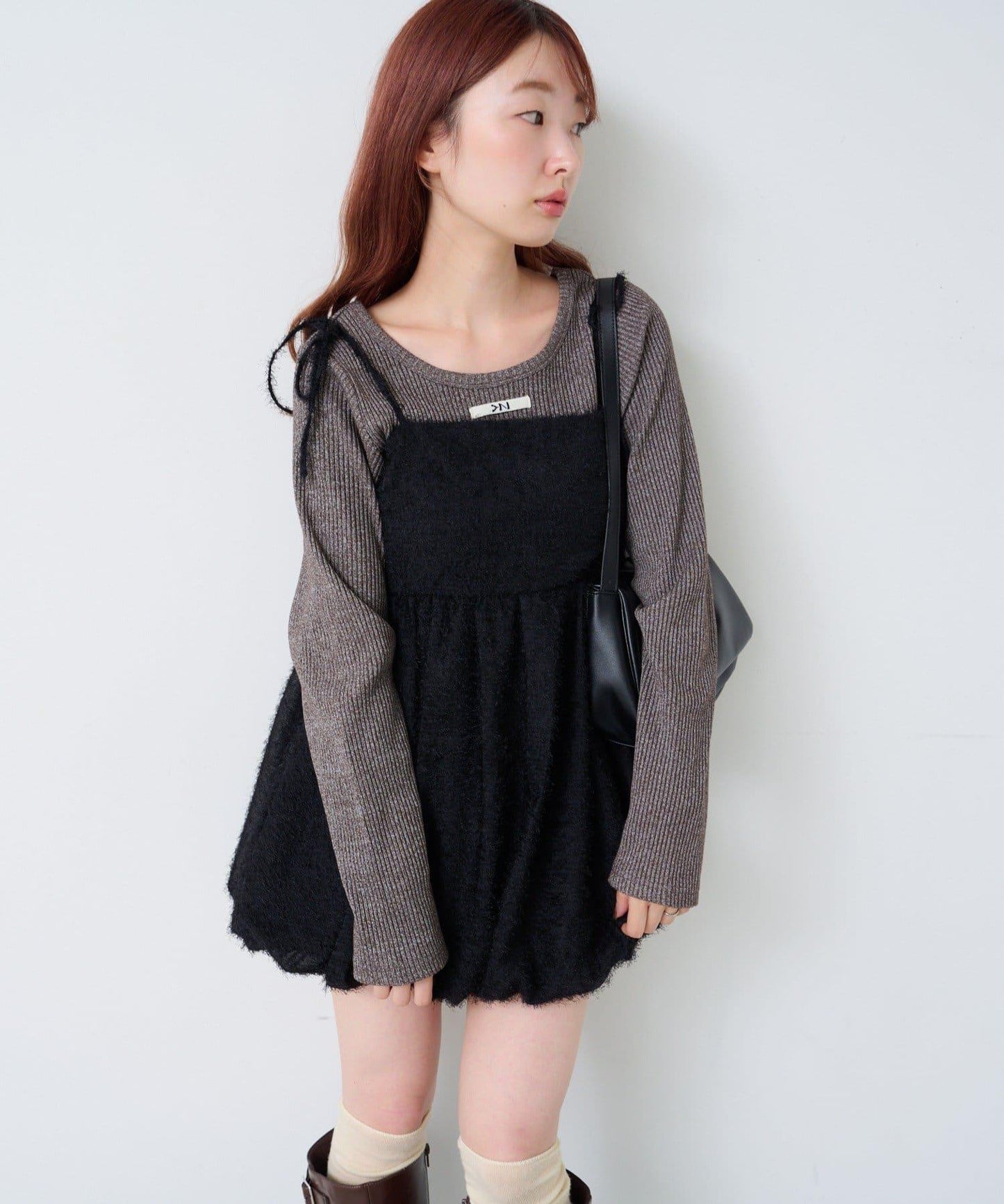 hiyoko泡泡袖長款上衣