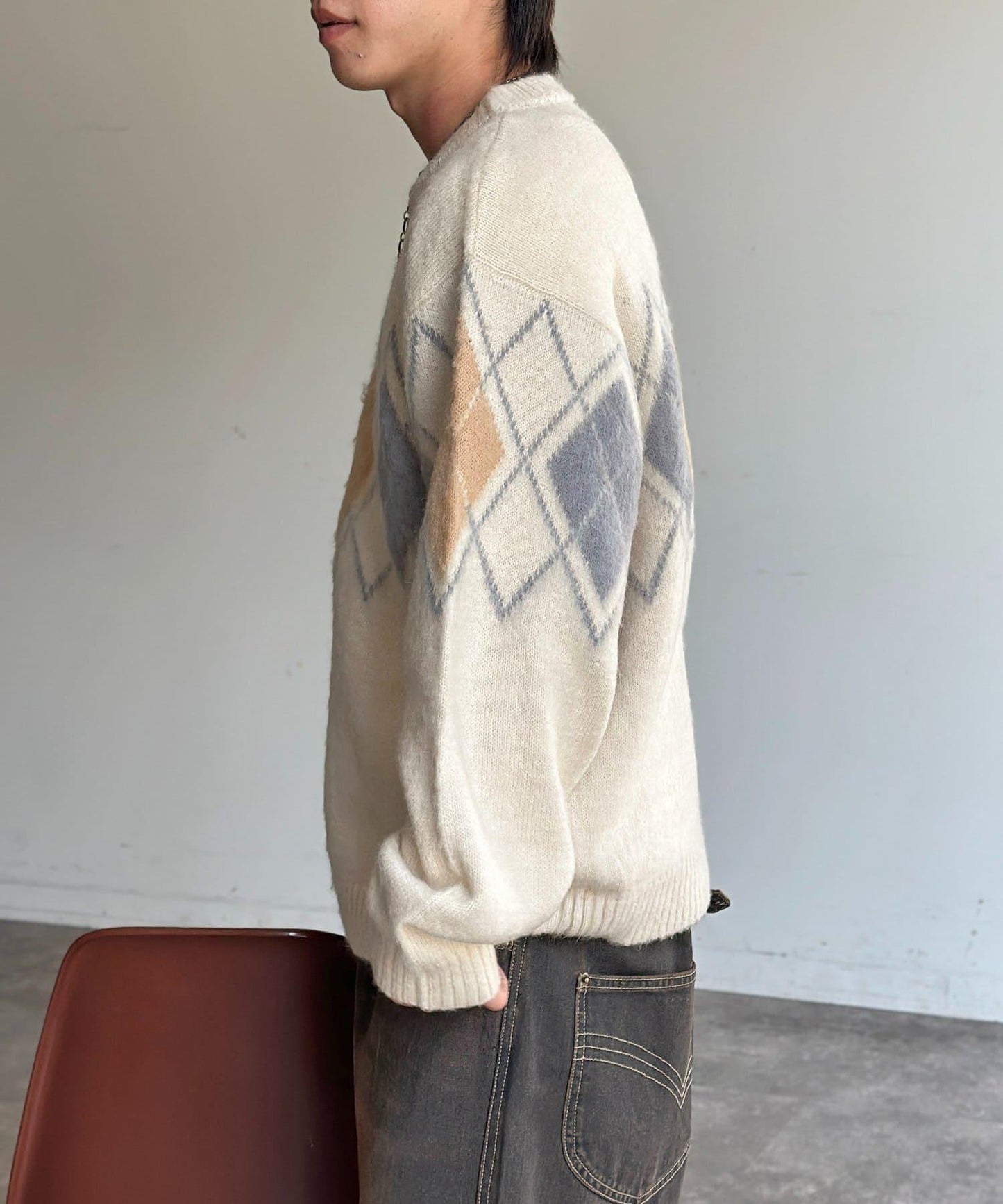 馬海毛混紡長毛針織衫