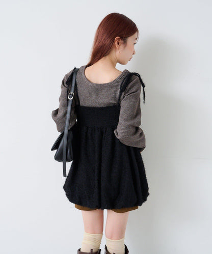 hiyoko泡泡袖長款上衣