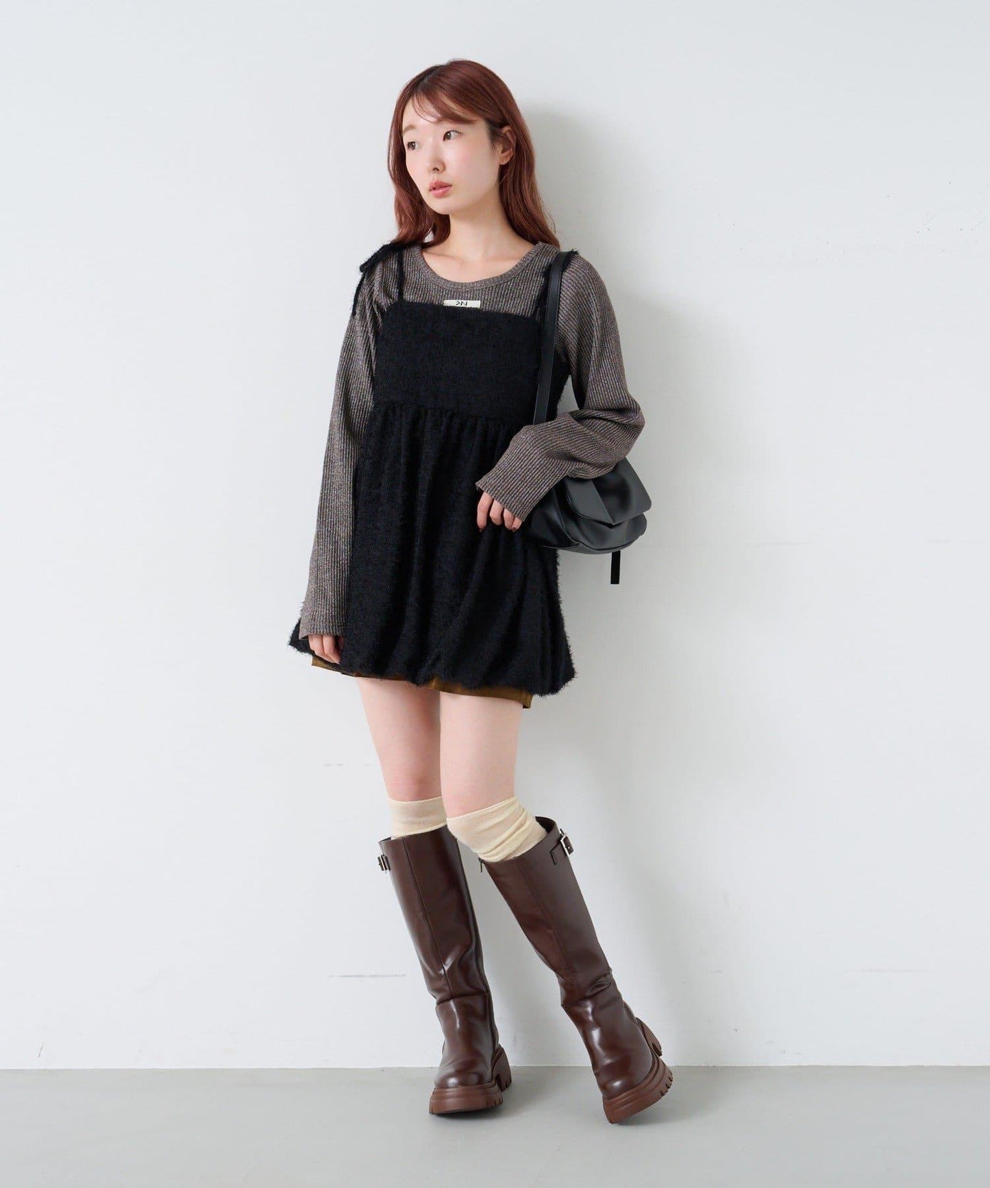 hiyoko泡泡袖長款上衣