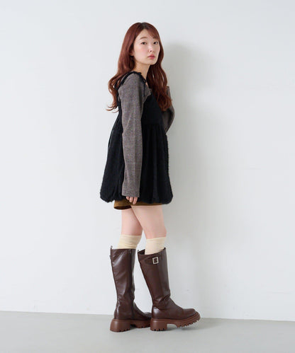 hiyoko泡泡袖長款上衣