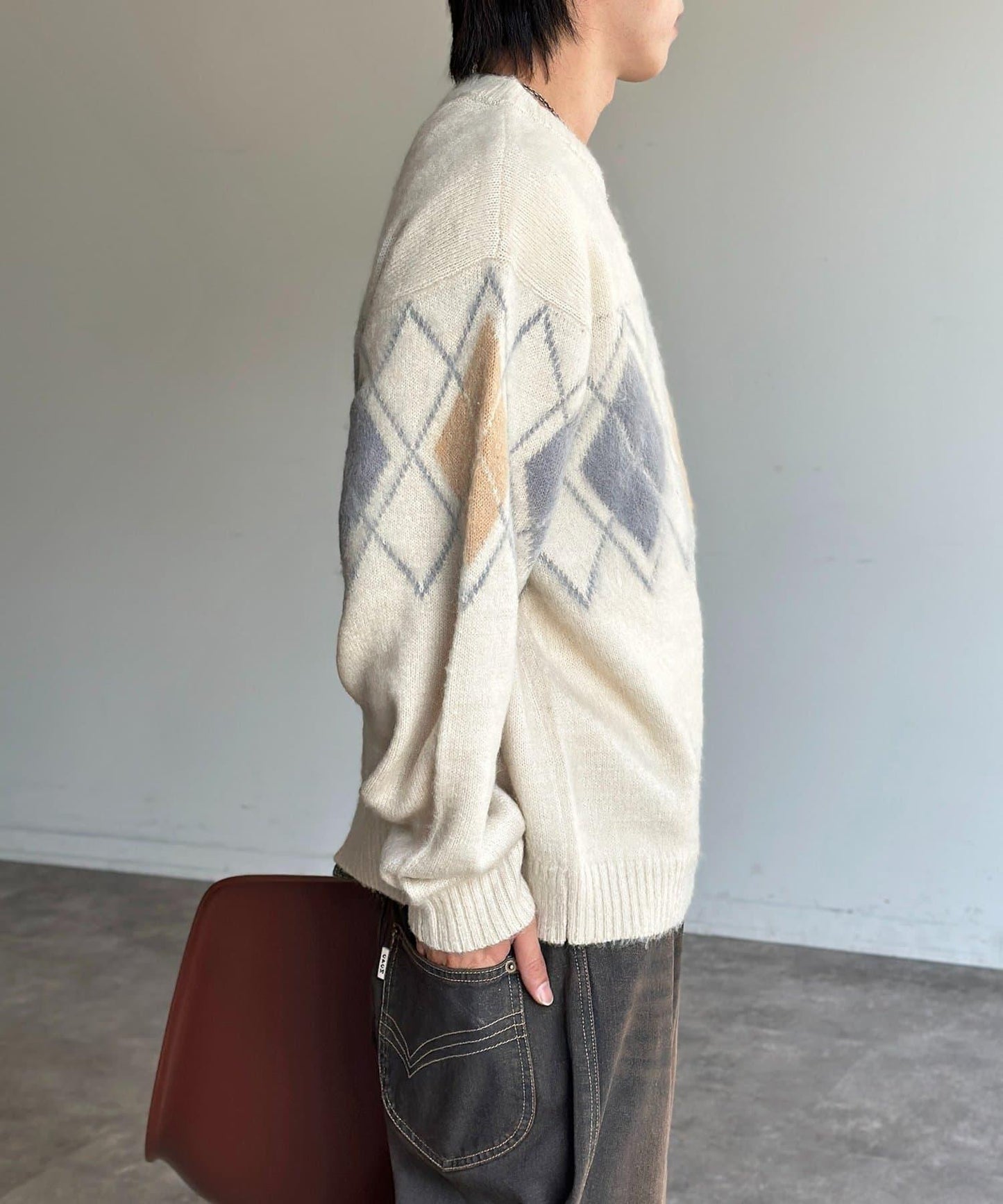 馬海毛混紡長毛針織衫