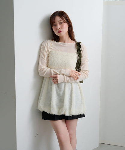 hiyoko泡泡袖長款上衣