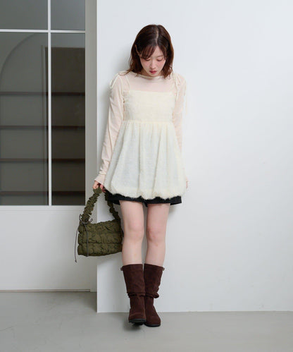 hiyoko泡泡袖長款上衣