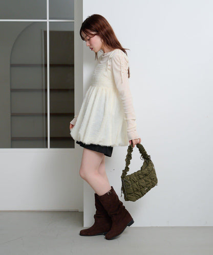 hiyoko泡泡袖長款上衣