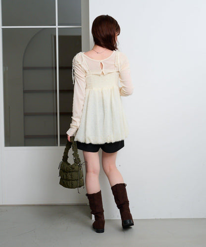 hiyoko泡泡袖長款上衣