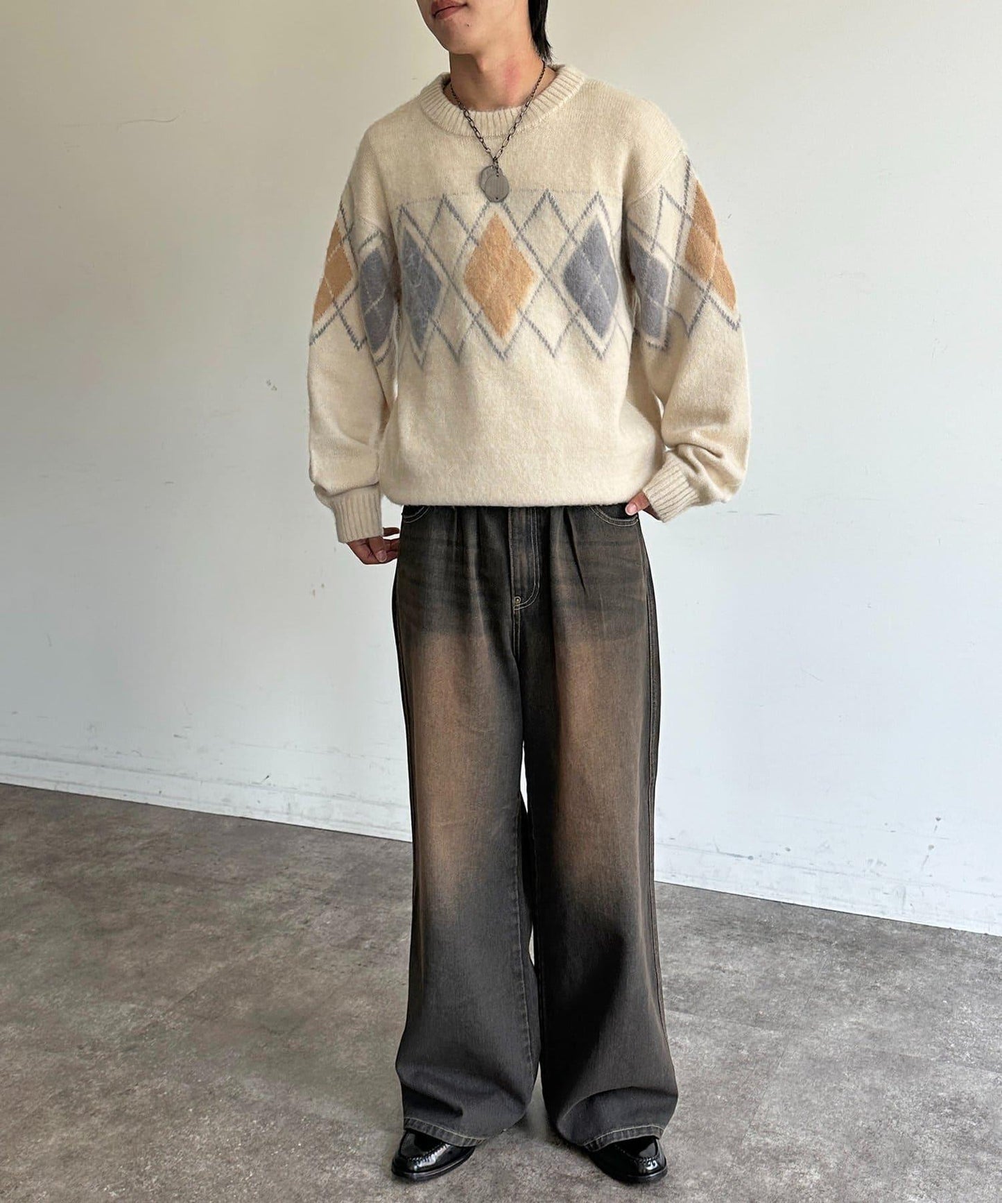 馬海毛混紡長毛針織衫