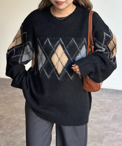 馬海毛混紡長毛針織衫