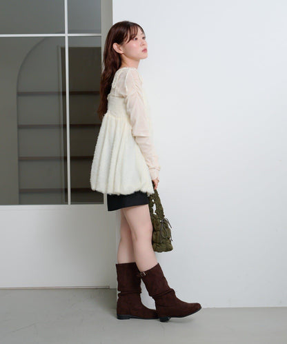 hiyoko泡泡袖長款上衣