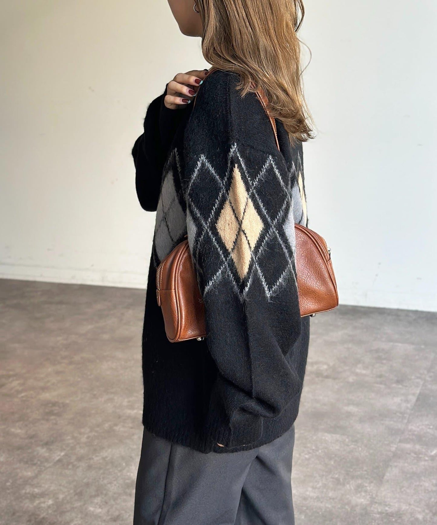 馬海毛混紡長毛針織衫