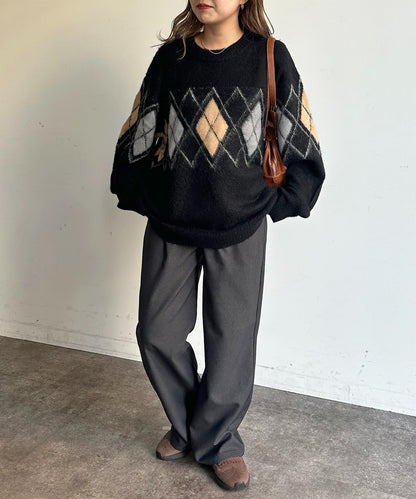 馬海毛混紡長毛針織衫