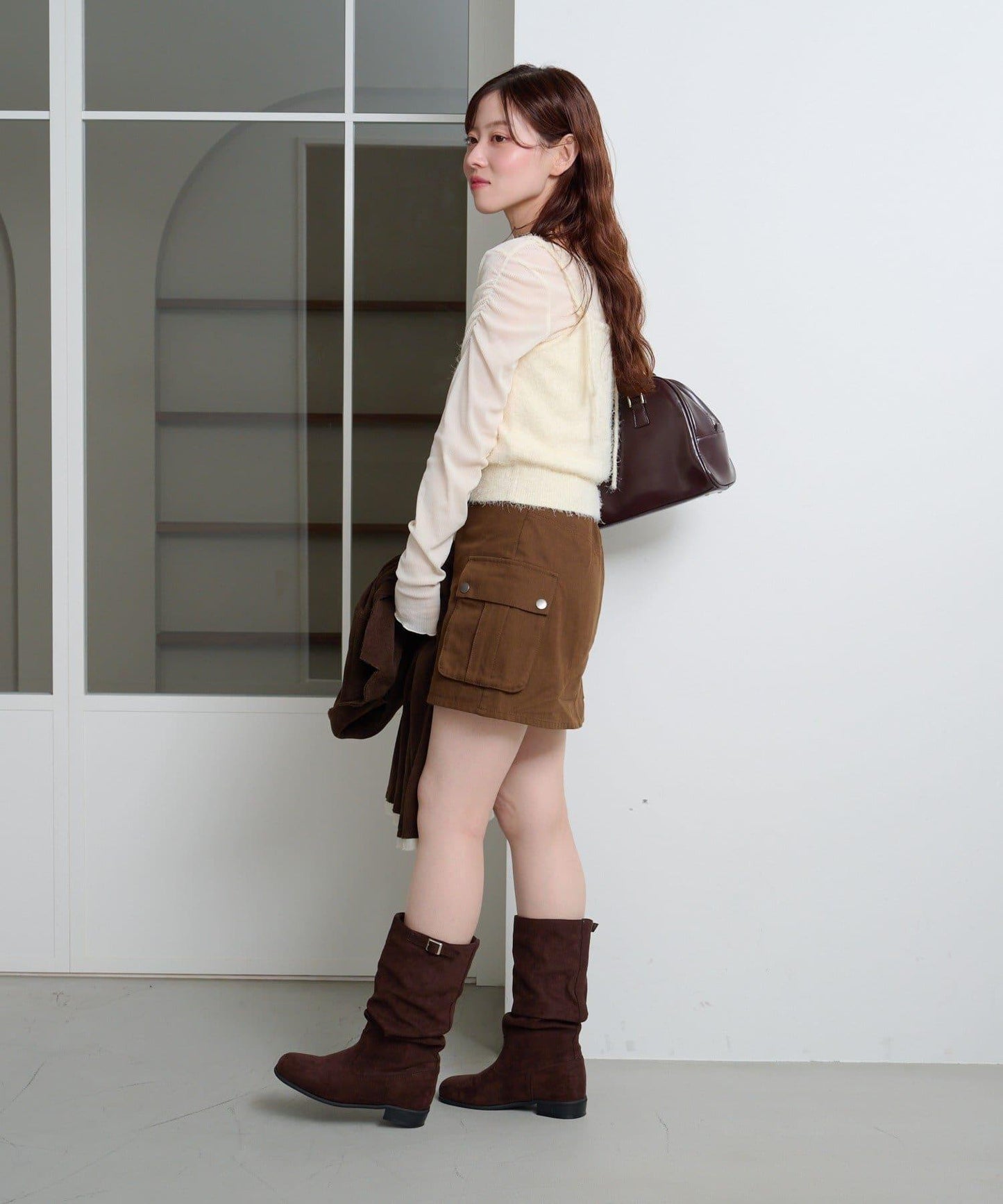 【4色可選】毛絨針織吊帶