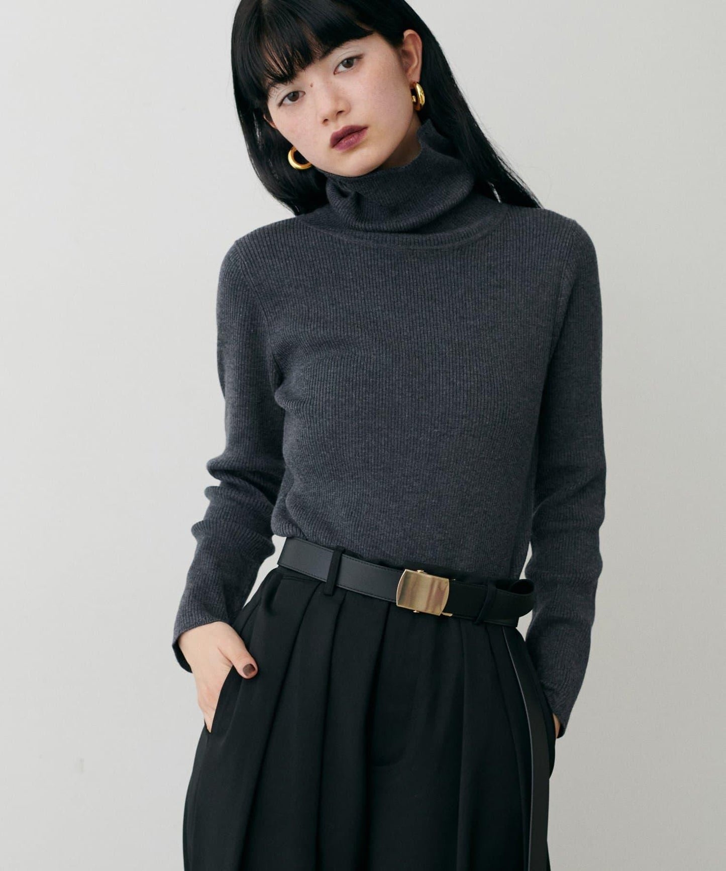 基礎羅紋高領衫