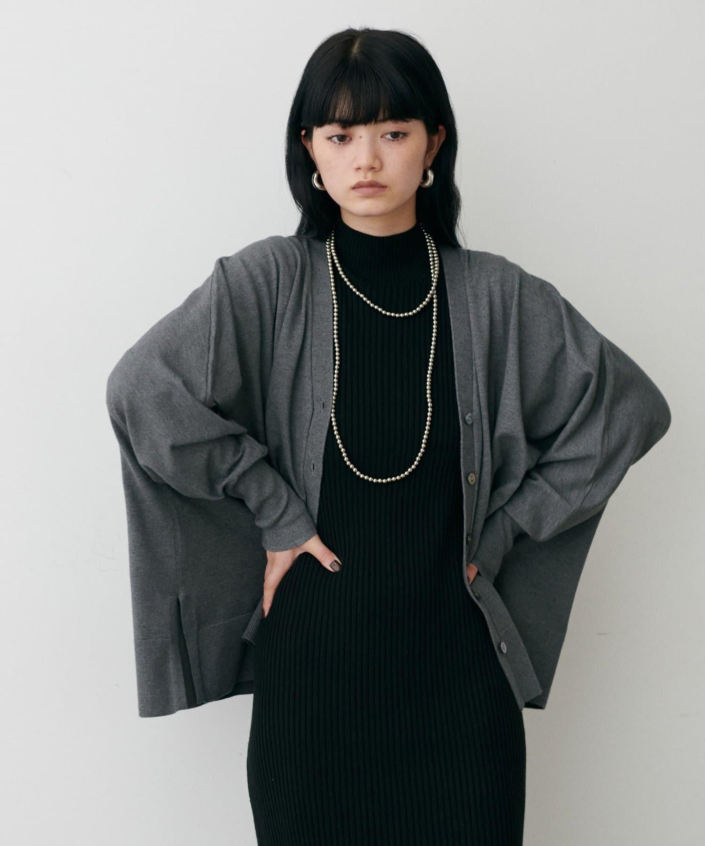 寬鬆蝙蝠袖針織開衫