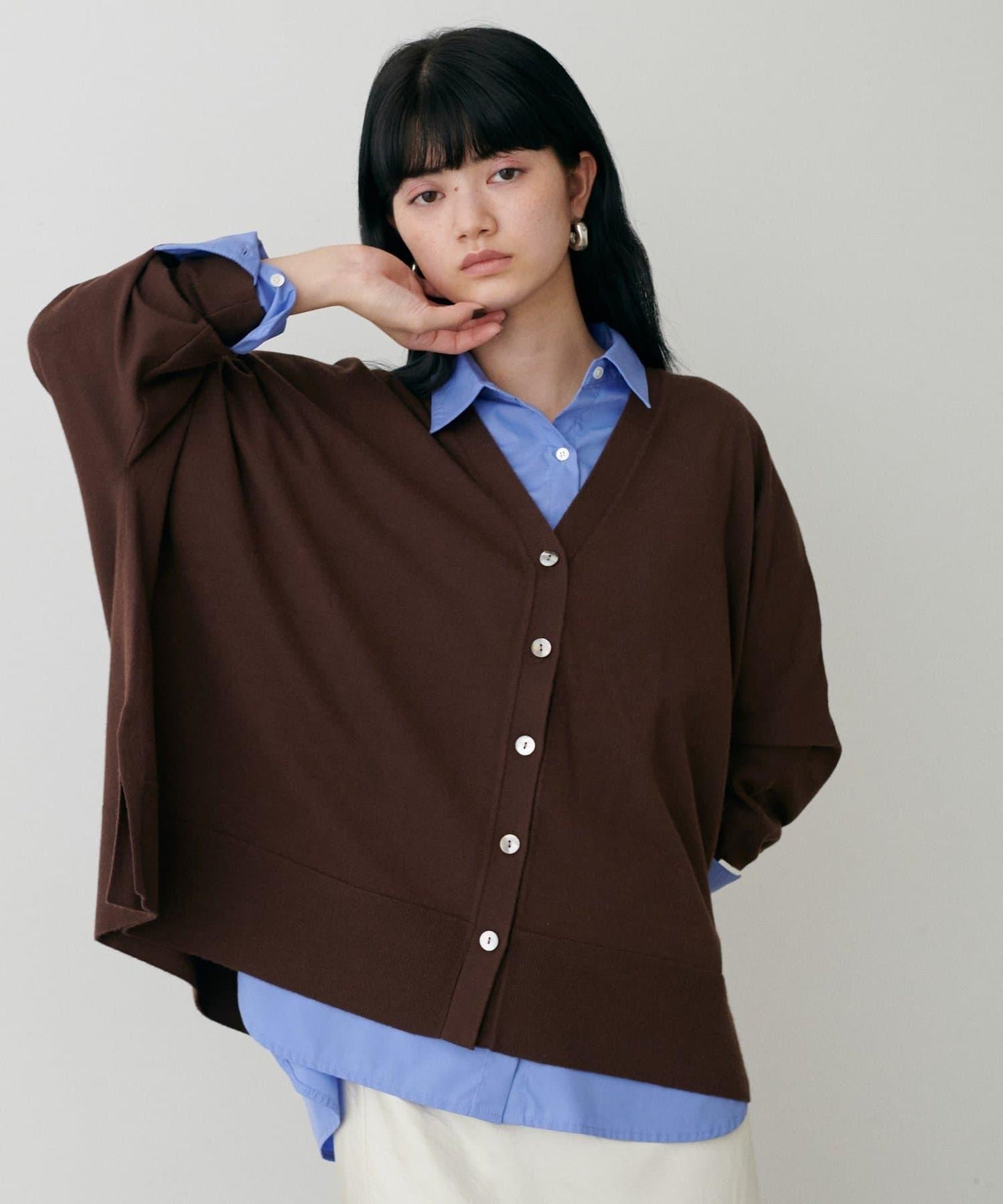 寬鬆蝙蝠袖針織開衫