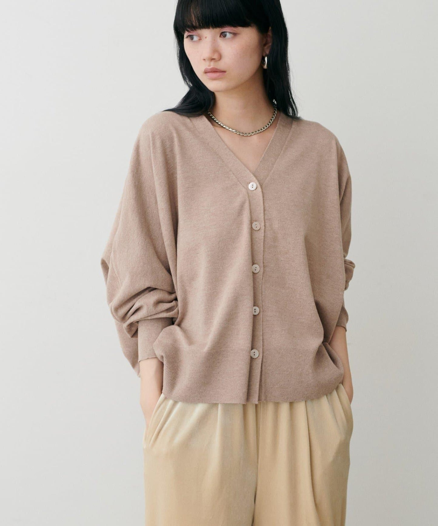 寬鬆蝙蝠袖針織開衫