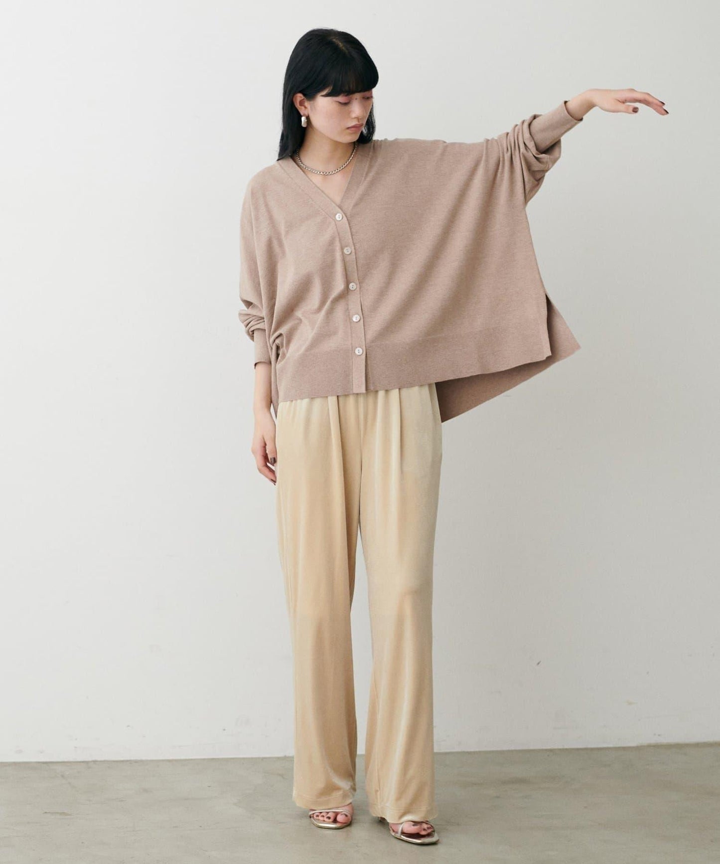 寬鬆蝙蝠袖針織開衫