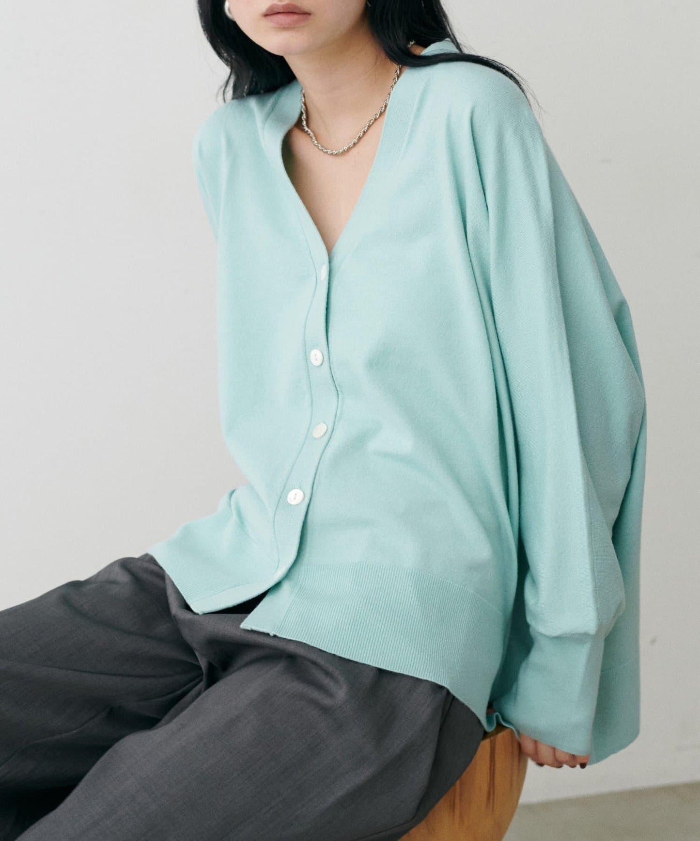 寬鬆蝙蝠袖針織開衫