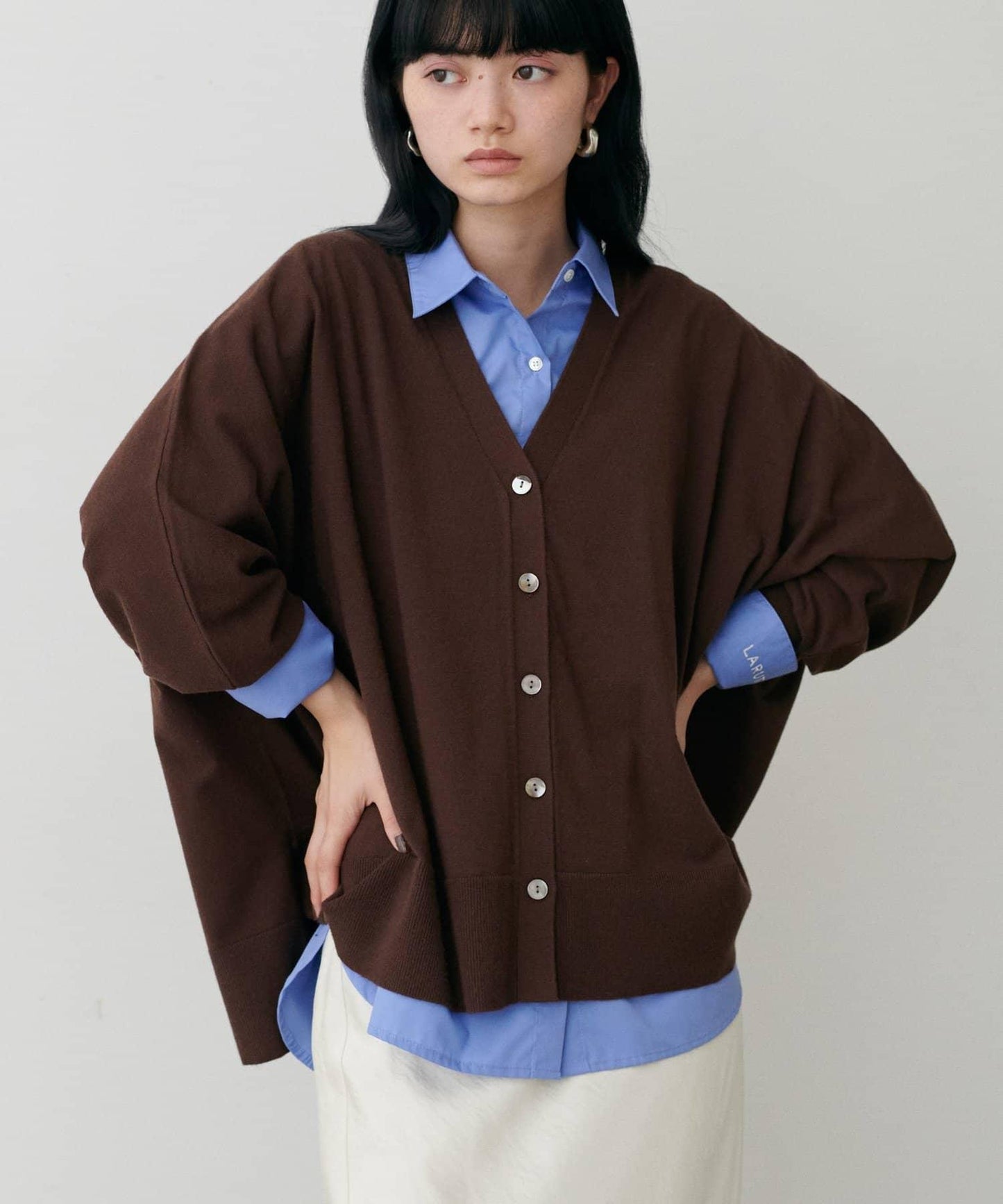 寬鬆蝙蝠袖針織開衫