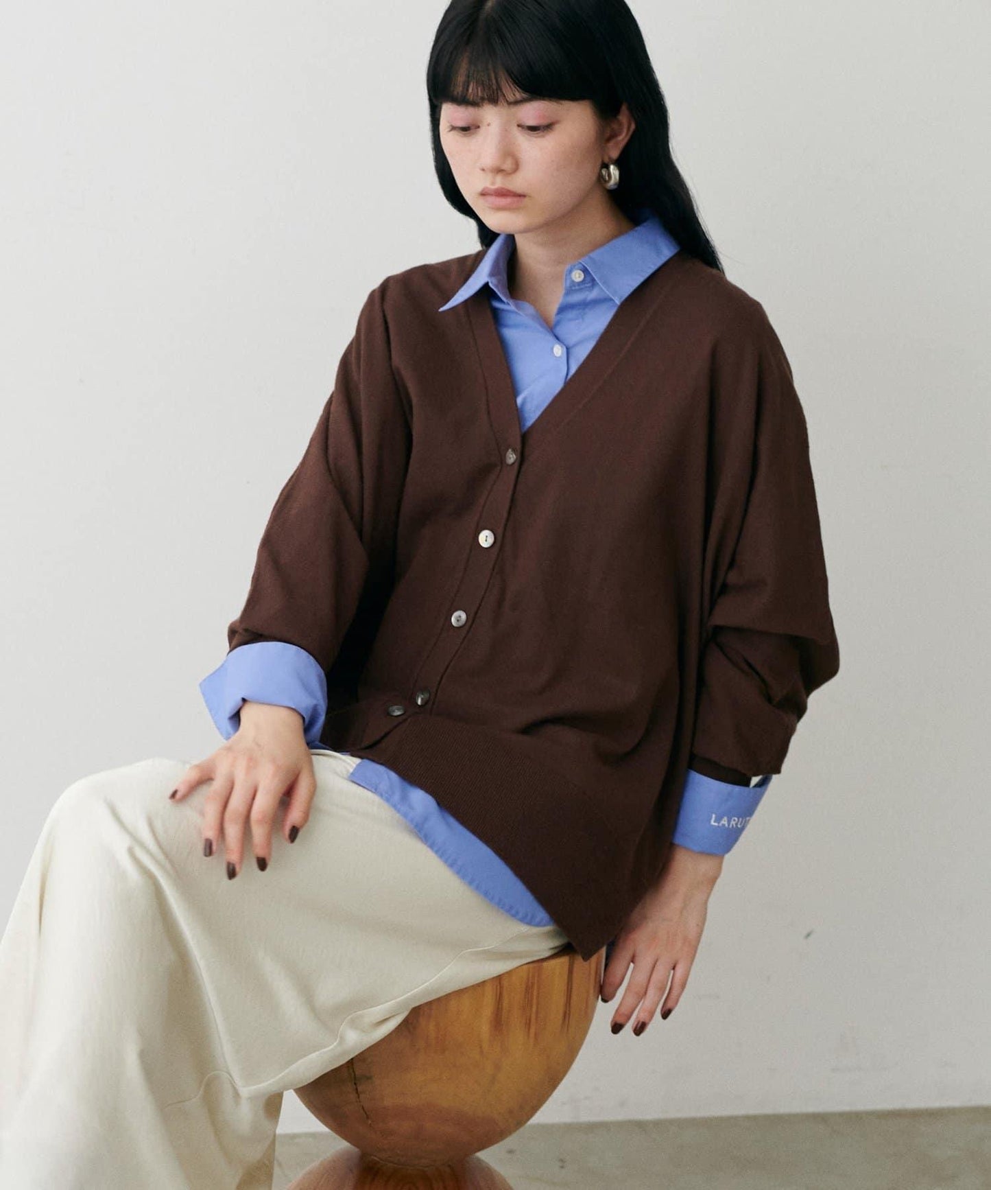 寬鬆蝙蝠袖針織開衫