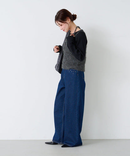 【4色可選】毛絨針織吊帶